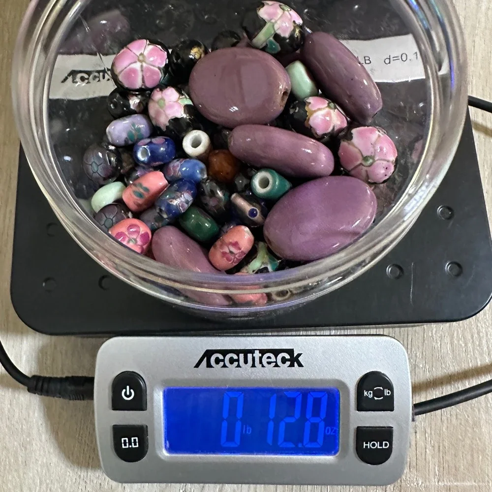 Cloisonne Style Ceramic Beads Multi Floral Vintage Style Lot